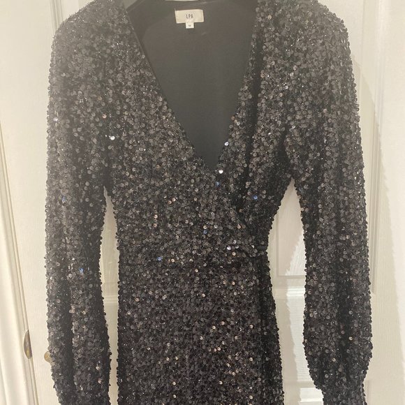 LPA Black Sequin Maxi Dress - Picture 7 of 8